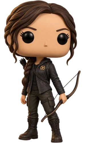 Katniss Everdeen with her braid and bow