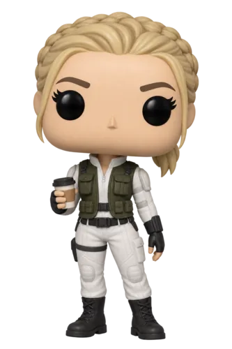 Yelena Belova in a white suit and green vest
